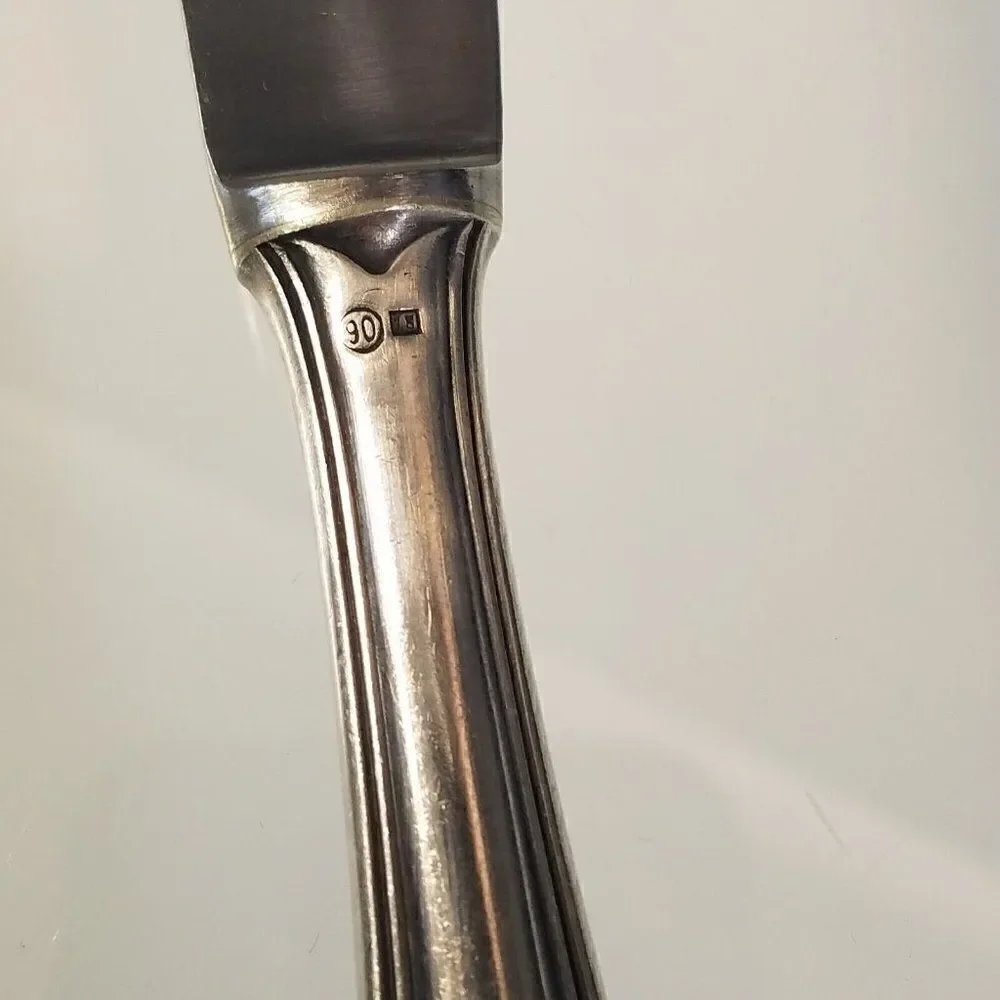 Vintage Gowe Wellner German Sliver Plate Knife Marke GW Gowe 90 18